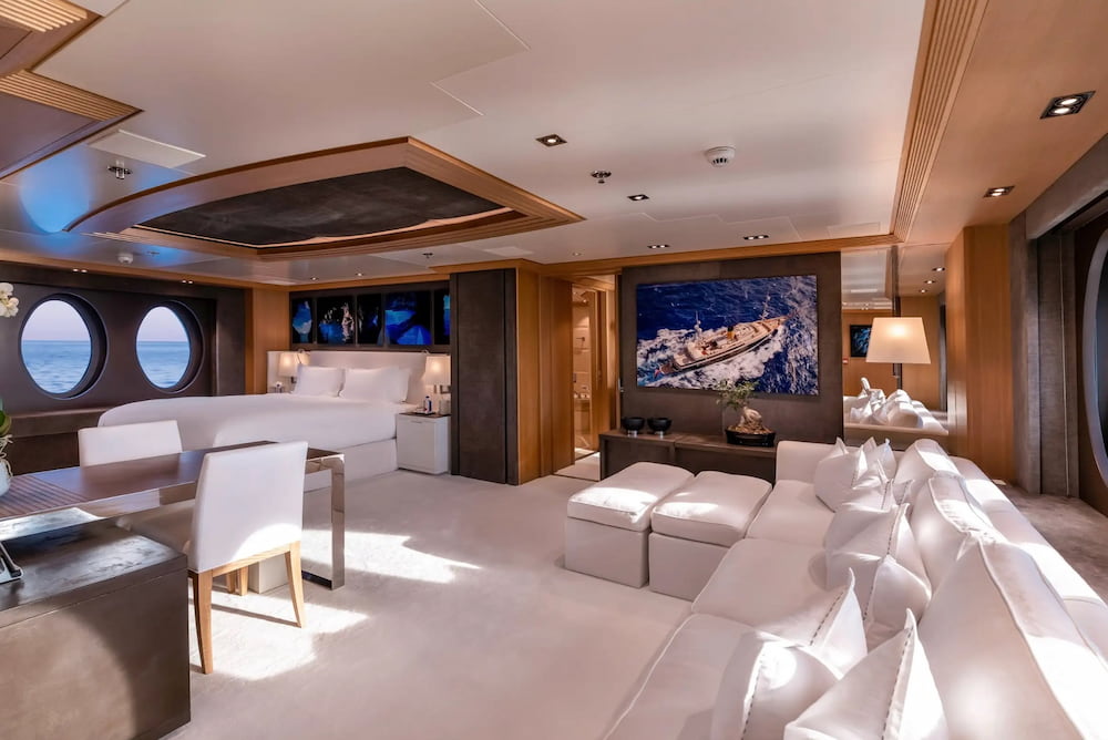 Luxury interiors of a superyacht for sale in Thailand