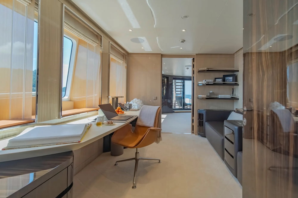 Working space on a superyacht